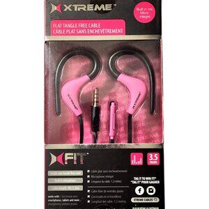 Xtreme Fit Sport Grip Wired Earbuds with Mic Pink 3.5mm Connection New in Box